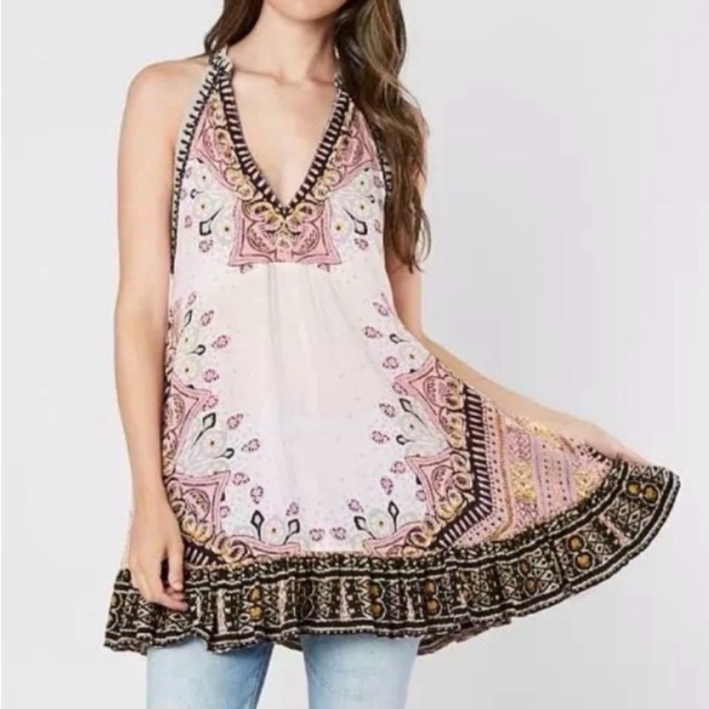 Free‎ People Women's Steal The Sun Printed Tunic Top Multi Small